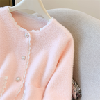 Sablelle Small Fragrant Imitation Mink Cashmere Knit Cardigan