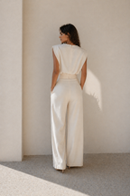 LUNA — Cream Wide-Leg Jumpsuit
