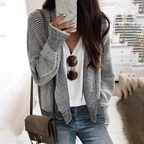 Sablelle Grey Plain Long Sleeve Cardigan