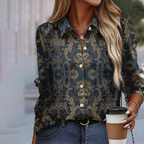 Sablelle Navy Collared Long Sleeve Shirt