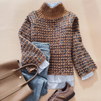 Sablelle Special Mock Neck Tan Sweater