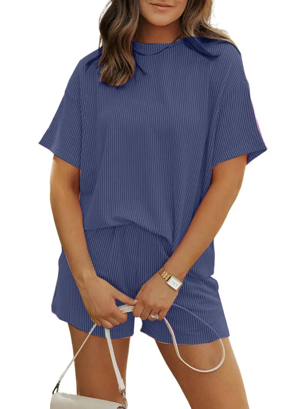 Irina™ | Ribbed Textured Shorts Set