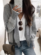 Sablelle Grey Plain Long Sleeve Cardigan