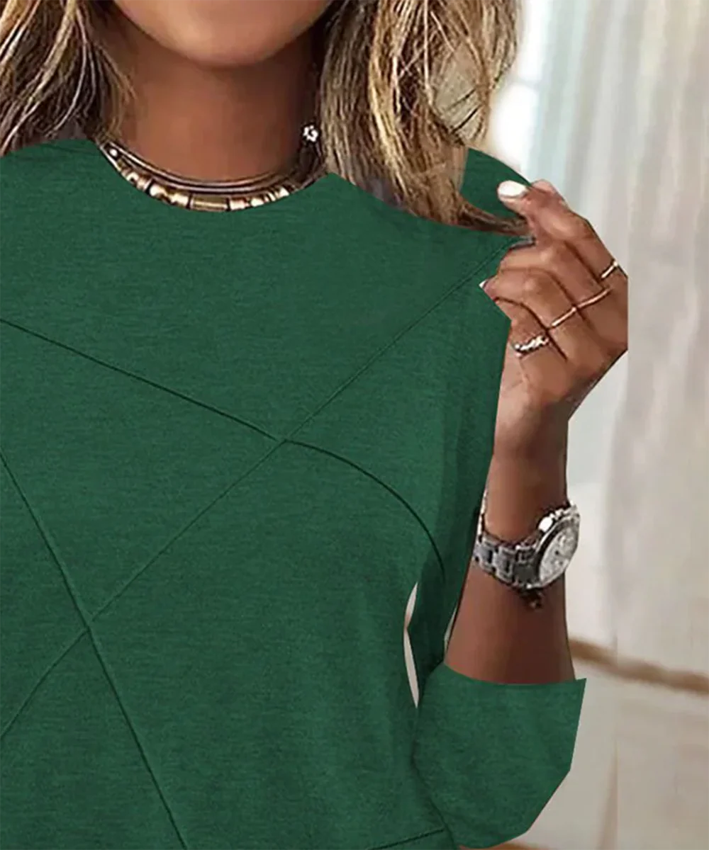 Sablelle Groovy Green Plain Long Sleeve Top