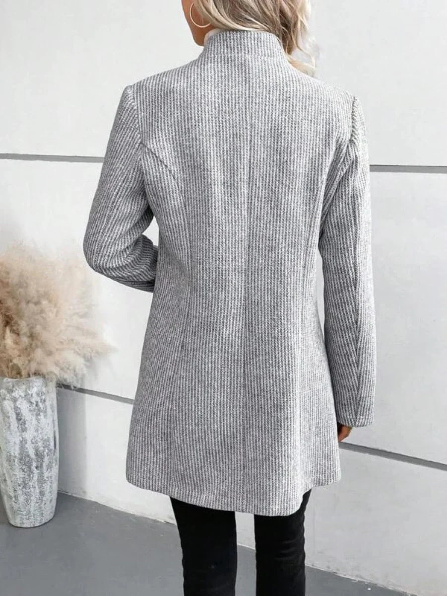 Sablelle Grey Plain Pocket Long Sleeve Outerwear