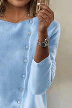 Sablelle Blue Long Sleeve Plain Sweater
