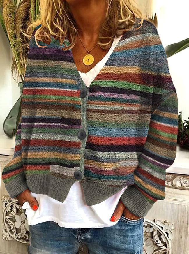 Sablelle Elegant Print Long Sleeve Sweater