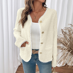 Sablelle Lace Detail Button Up Long Sleeve Outerwear