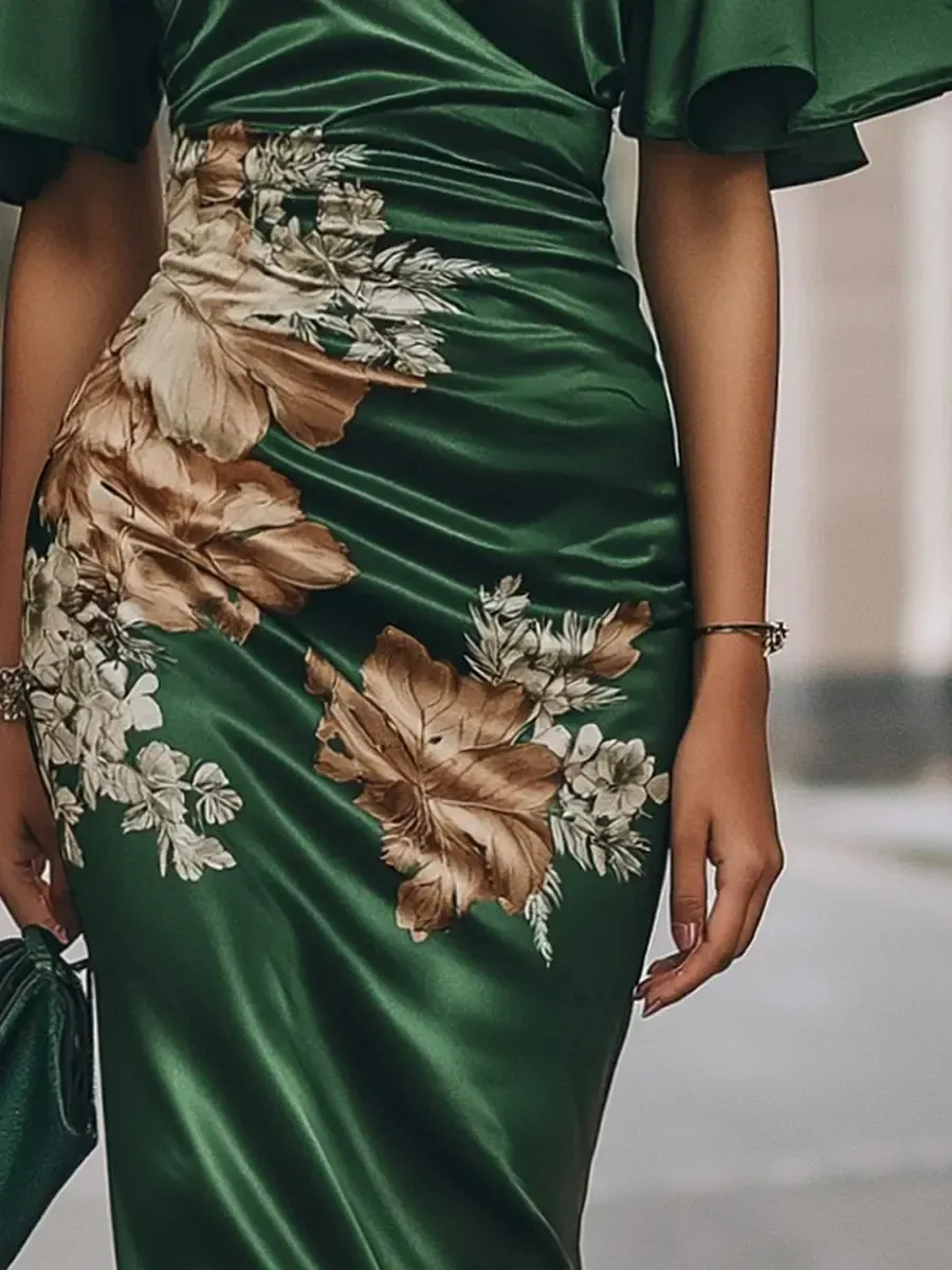 Sablelle Gorgeous Short Sleeve V-Neck Midi Dress