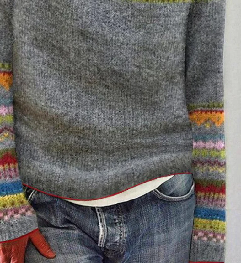 Sablelle Grey V-Neck Long Sleeve Sweater