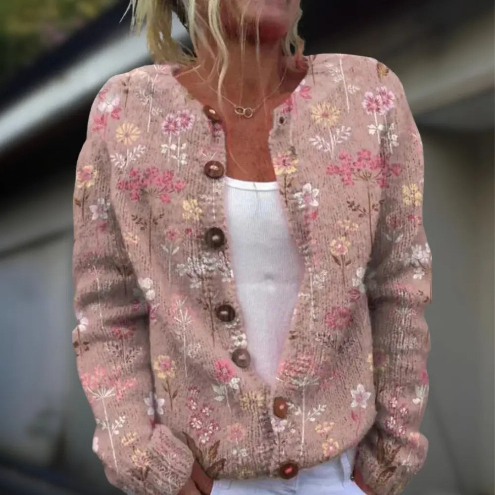 Anja™ | Knitted Cardigan With Print