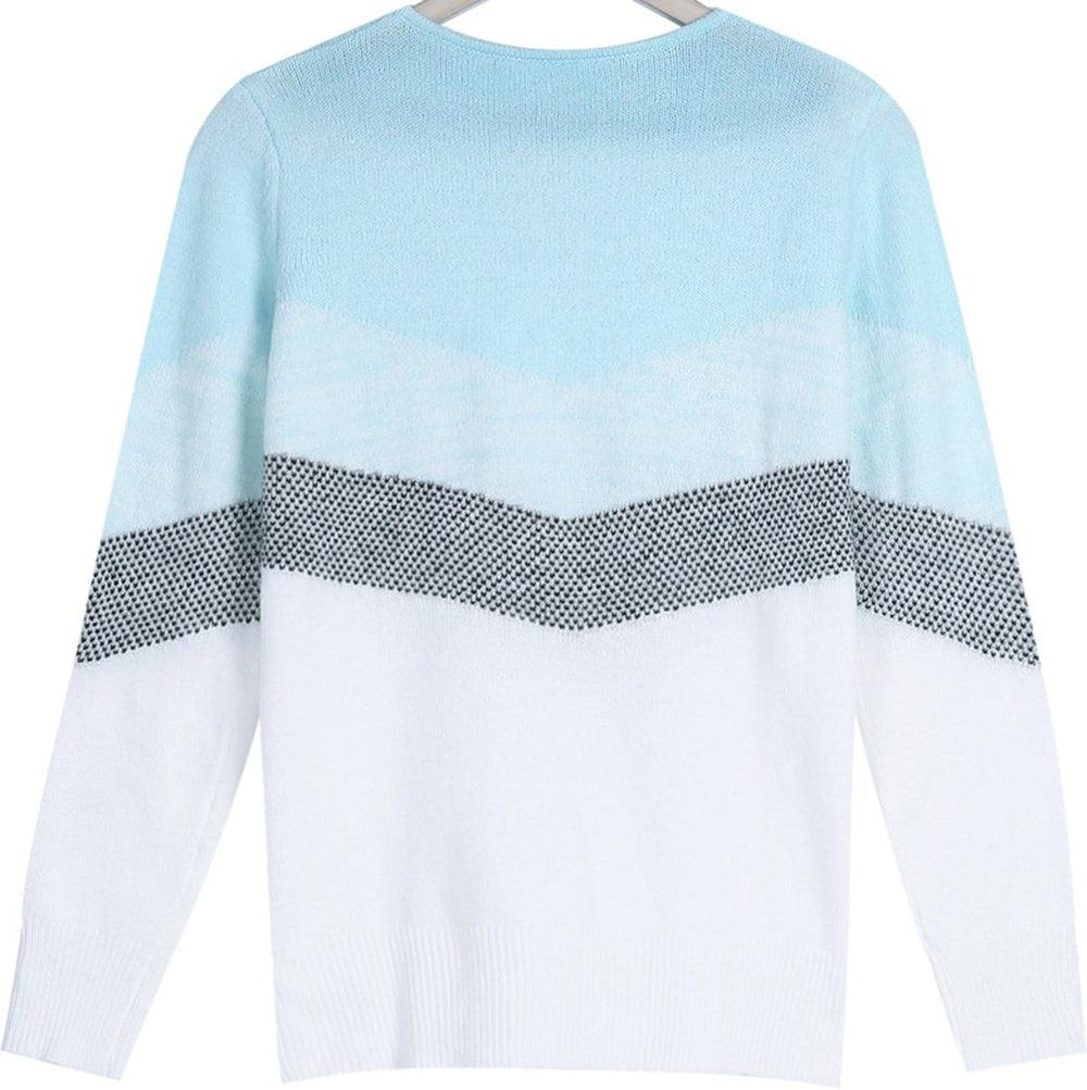 Sablelle Blue Skies Chevron Zipper Sweater