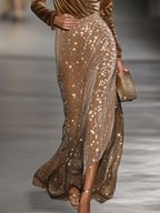 Sablelle Gorgeous V-Neck Long Sleeve Maxi Dress