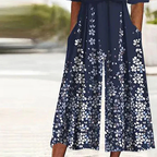 Sablelle Navy Side Pocket Short Sleeve Jumpsuit