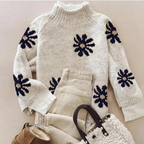 Sablelle Distinctive Mock Neck Long Sleeve Sweater