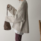 Sablelle Oversized Ivory Pocket Front Sweater