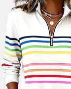 Ella™ | Striped Zip-Up Hoodie