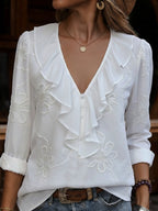 Lila™ | V-Neck Long Sleeve Top
