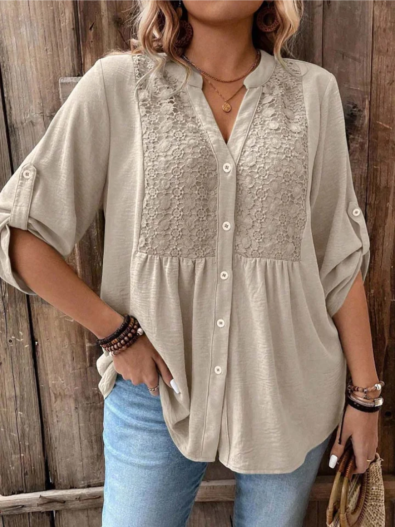 Noor™ | V-Neck Blouse With Buttons
