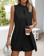 Sablelle Black Plain Sleeveless Jumpsuit