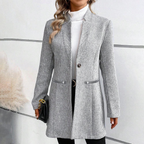 Sablelle Grey Plain Pocket Long Sleeve Outerwear