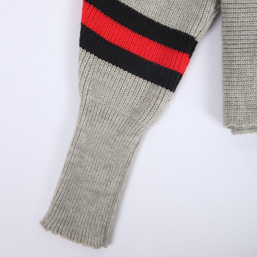 Sablelle Boston Red Striped Gray Dolman Sweater