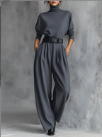 Emily™ | Turtleneck And Straight Leg Pants Set