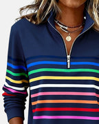 Ella™ | Striped Zip-Up Hoodie