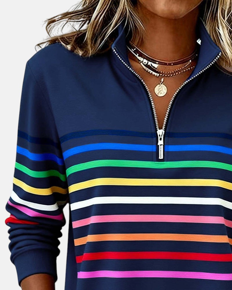 Ella™ | Striped Zip-Up Hoodie