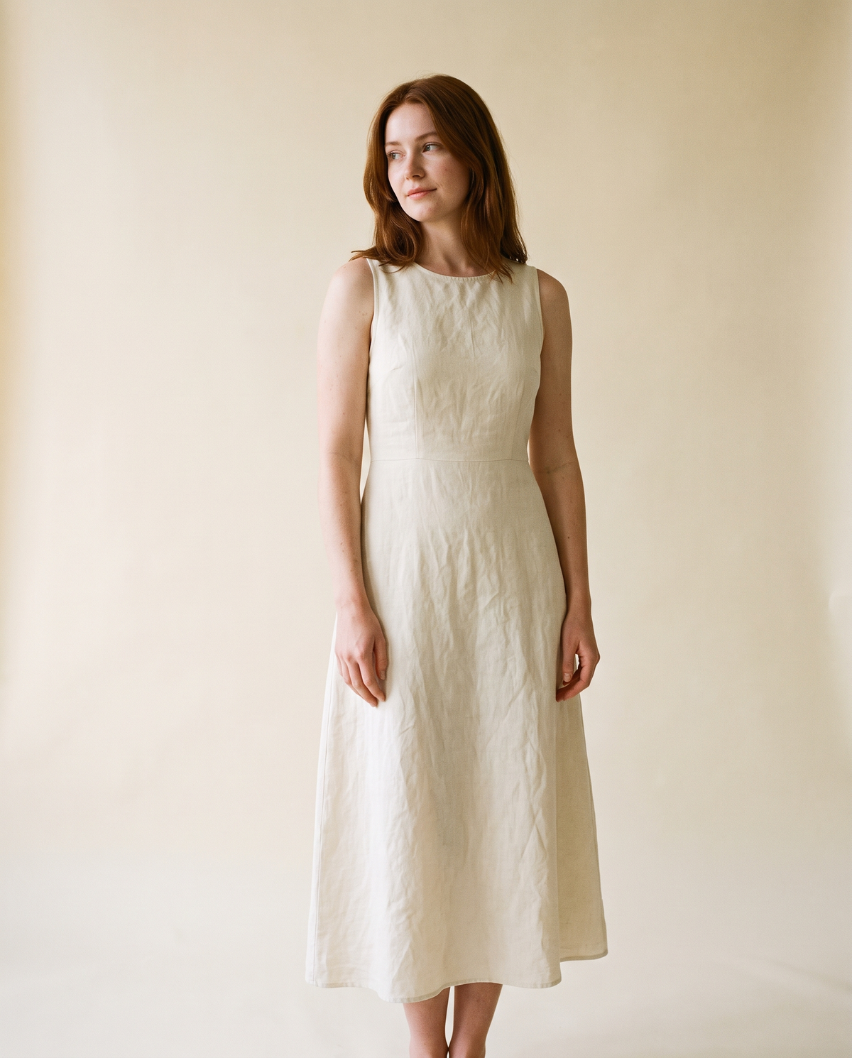 Noelle Sleeveless Midi Dress - studio shot
