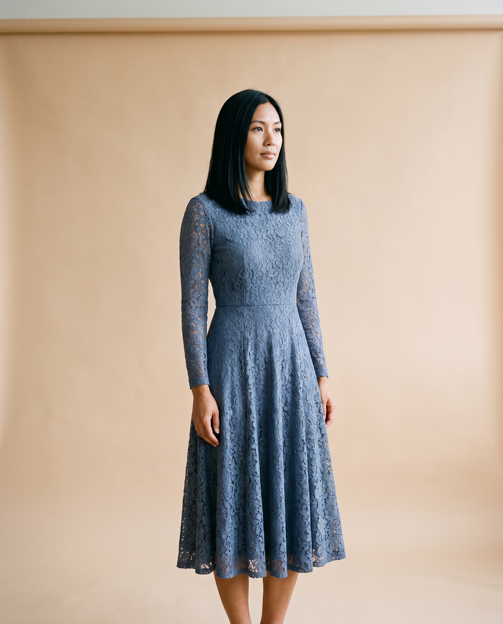 Rosa Lace Midi Dress - studio shot