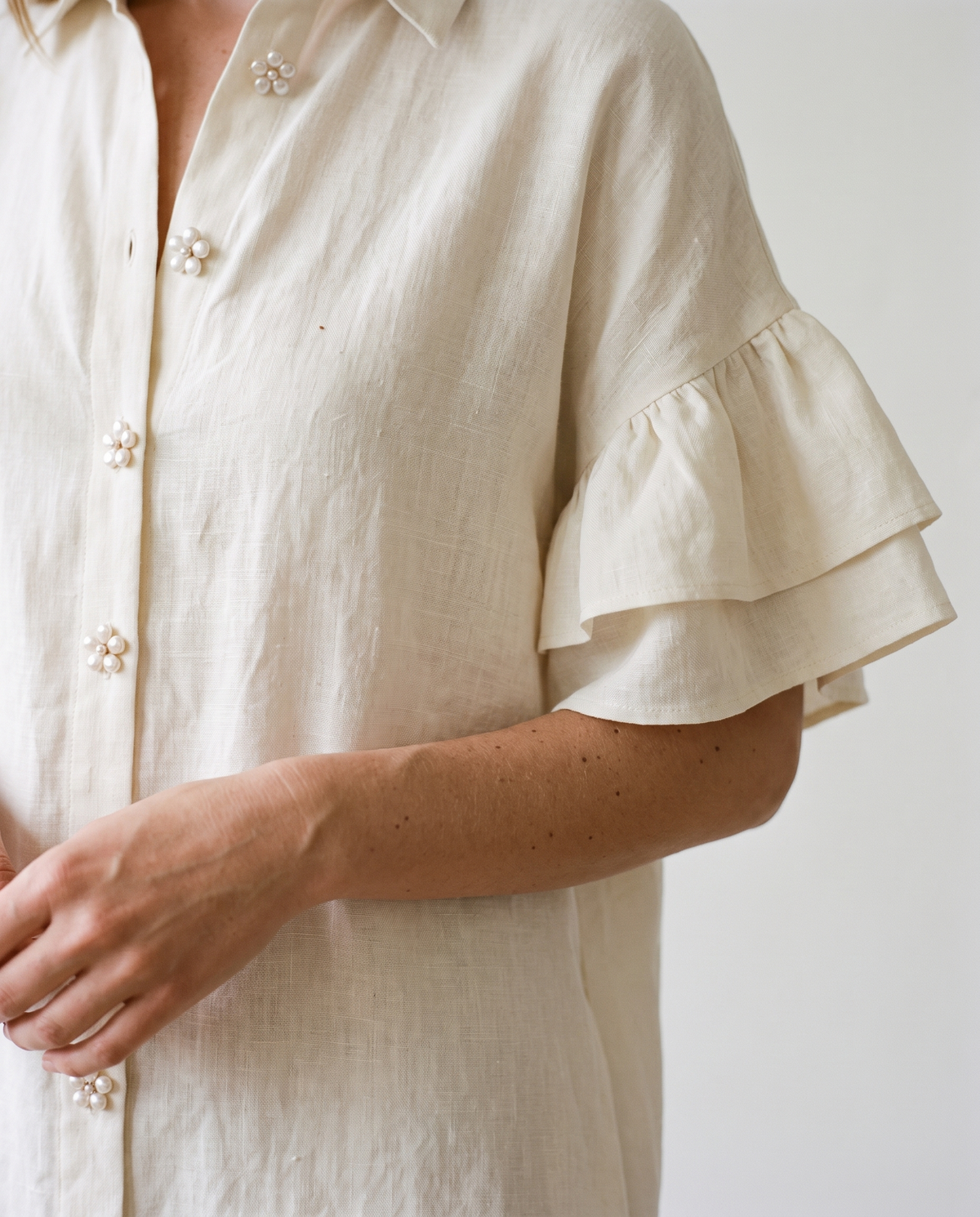 Fleur Button-Down Mini Dress - lifestyle wide