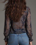 Jasmine™ | V-Neck Ruffle Sleeve Blouse